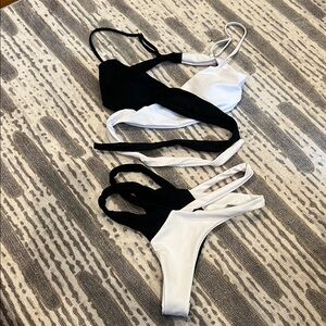 Black and White Bikini Set